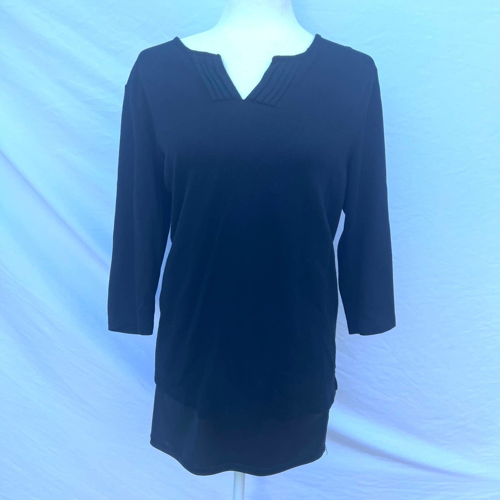 Black V-Neck Blouse